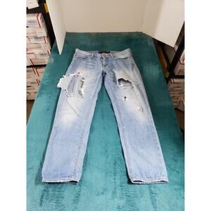 Express Jeans Size 0 Womens Blue Stretch Denim Pants Mid Rise Girlfriend Ankle